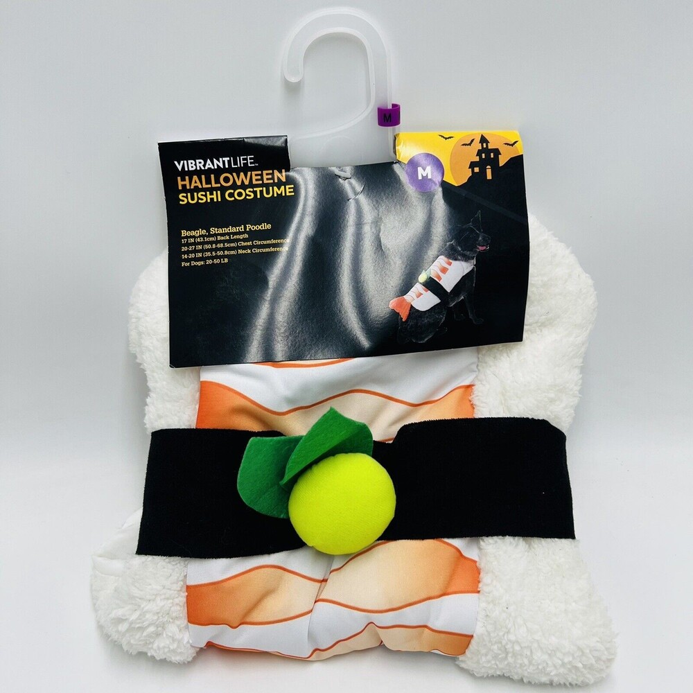 Vibrant Life Medium Dog Costume Sushi White Halloween New